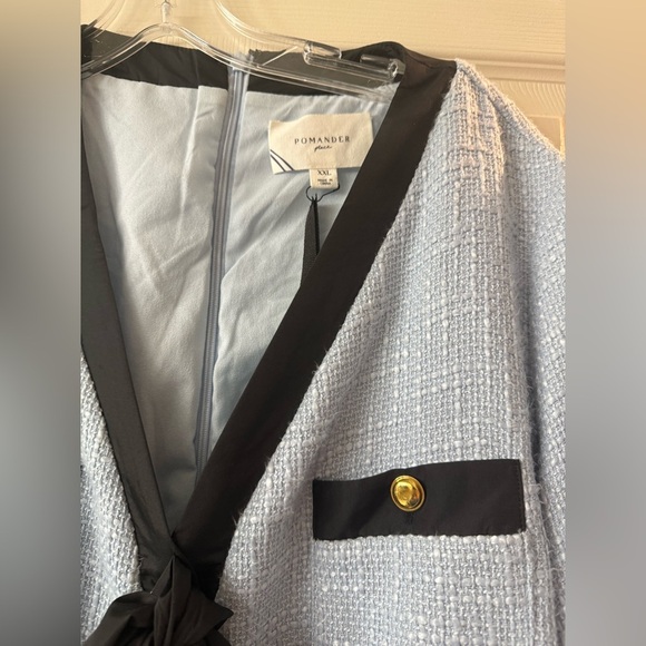 Pomander Place Light Blue Coco Tweed Bow Dress NWT XXL - Picture 5 of 8
